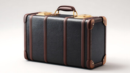 Classic Leather Suitcase: Vintage Luggage Ready for Travel