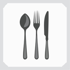 Simple Cutlery Set Spoon Fork and Knife Arrangement on Display