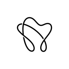 Minimalist tooth logo for dental clinic