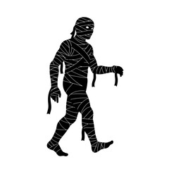 Fototapeta premium Walking mummy silhouette isolated on white background