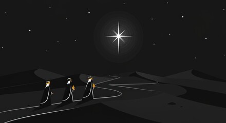 Three Wise Men Following The