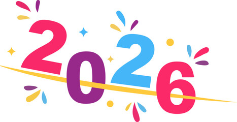 Happy New Year 2026 Celebration Illustration