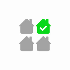 Obraz premium real estate choice best check mark icon sign vector