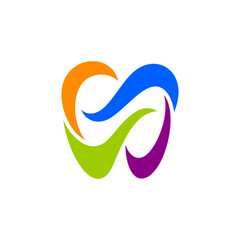 Colorful tooth for dental Clinic logo template