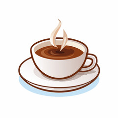 Warm and Cozy Cartoon Coffee Cup with Steam