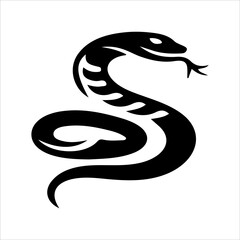 Naklejka premium Snake vector art logo design black and white