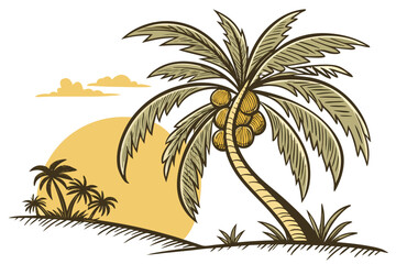vector illustration of a tropical island