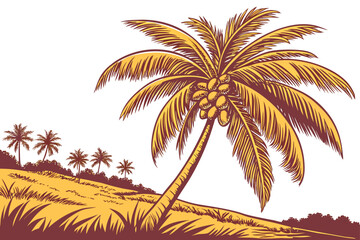 vector illustration of a tropical island