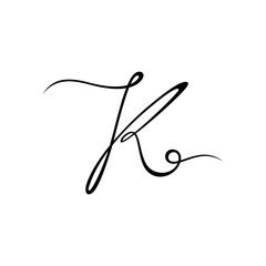 Initial letter K elegant logo vector template
