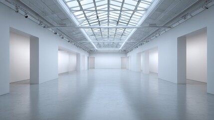 Empty Modern Art Gallery Interior – Minimalist Background for Design and Web