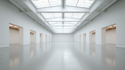 Empty Modern Art Gallery Interior – Minimalist Background for Design and Web