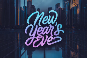 Celebrate New Year's Eve in style with a vibrant cityscape backdrop, perfect for invitations, social media, and holiday promotions, evoking excitement