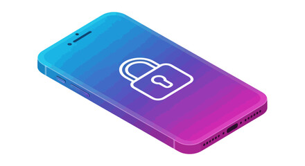 Smartphone with Lock Icon Representing Security.