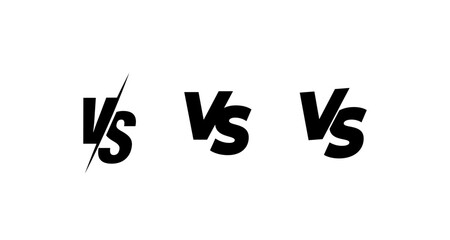 Bold versus symbol design with diagonal slash for competitive themes