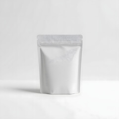 Blank White Pouch Mockup on White Background Packaging Presentation