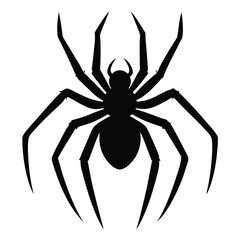 Obraz premium Silhouette of a spider isolated on white background with eight legs