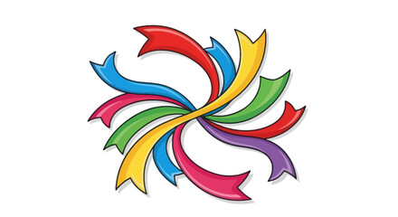 Obraz premium Vibrant Abstract Colorful Intertwined Ribbons Swirling Design.