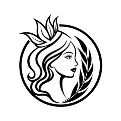 a luxurious golden beauty logo featuring a woman
