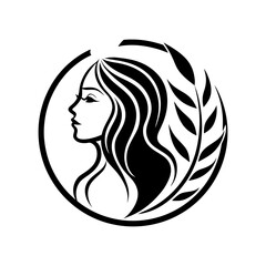 a luxurious golden beauty logo featuring a woman