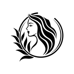 a luxurious golden beauty logo featuring a woman