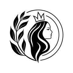 a luxurious golden beauty logo featuring a woman