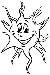 Cartoon friendly sun illustration