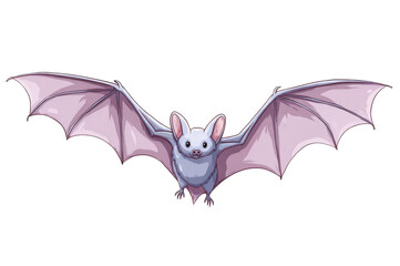 Obraz premium Colorful bat with outstretched wings flying in a clear background