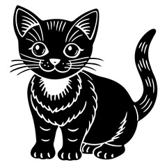 Obraz premium black and white cat