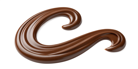 Glossy Melted Chocolate Letter 'C' on Transparent Background
Smooth Swirl of Liquid Chocolate Forming the Letter C