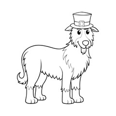 a majestic yet friendly irish wolfhound standing vector line art