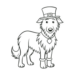 a majestic yet friendly irish wolfhound standing vector line art © Jadab Chandra Ray