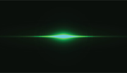 Light blue bright lines, green neon lighting in blue colors. bright light lens. beam sparks on a black background. vector green light effect illustration design.