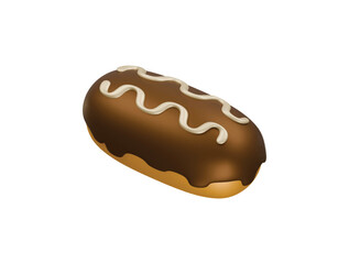 eclair icon 3d illustration render