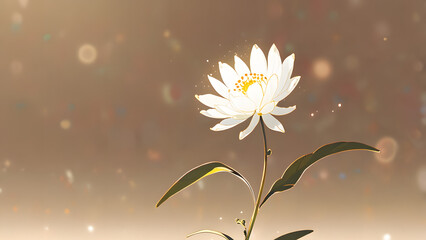 white flower on a green background