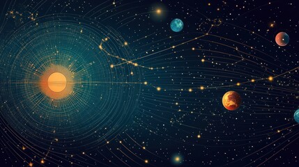 Cosmic Dance: A Celestial Tapestry of Planets and Stars