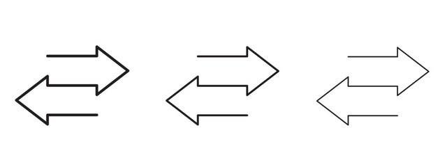 Transfer arrows icon, outline sign, linear symbols