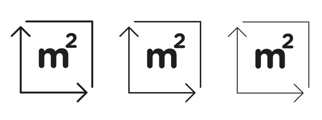 Square Meter icon, outline sign, linear symbols