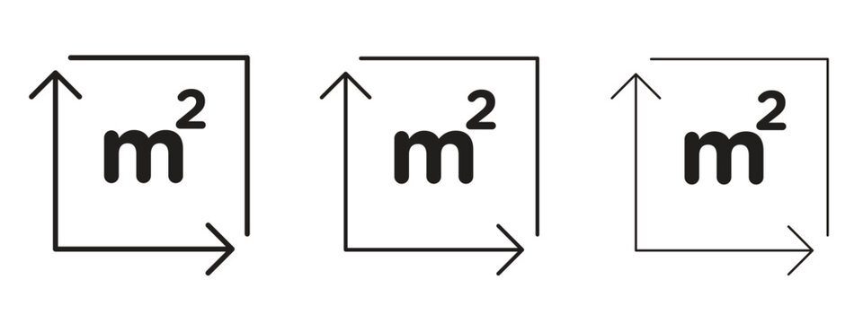Square Meter icon, outline sign, linear symbols