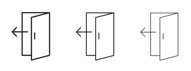 Sign out icon, outline sign, linear symbols