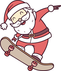 Santa claus engaged in dynamic holiday acrobatics and festive merriment