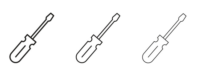 Screwdriver icon, outline sign, linear symbols