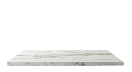 transparent marble slab with subtle brown and grey veining, polished, clean edges, isolated on a transparent backdrop, soft diffused light, top-down view. Concept of luxurious minimalist design