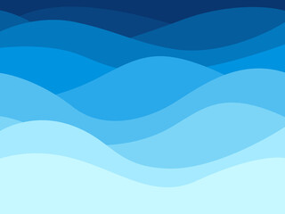 Blue waves pattern. Summer lake wave, water flow abstract vector seamless background. Summer lake wave lines, beach waves water flow curve abstract landscape background.