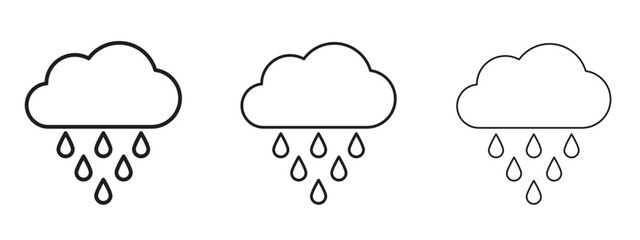 Rainy icon, outline sign, linear symbols
