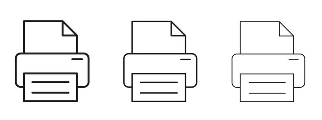Print icon, outline sign, linear symbols