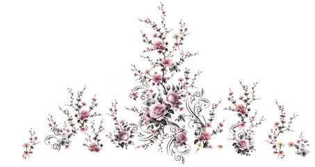 Obraz premium abstract red background with flowers