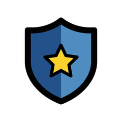 Obraz premium Gold star emblem on blue shield provides security illustration