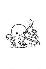 Cute gingerbread man christmas tree