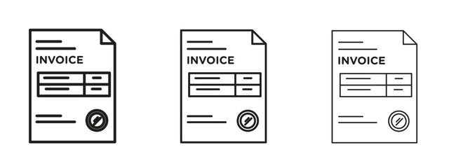 Invoice icon, outline sign, linear symbols