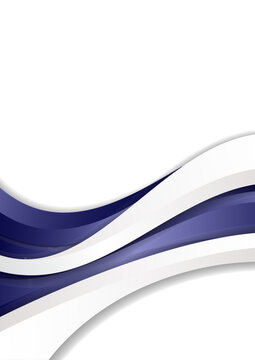 Abstract background design with wave pattern and blue and white gradient color, dynamic and modern vector